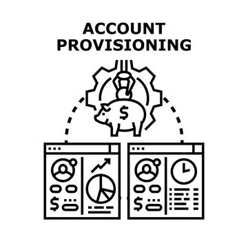 Account provisioning process managing user financial data Stock Illustration