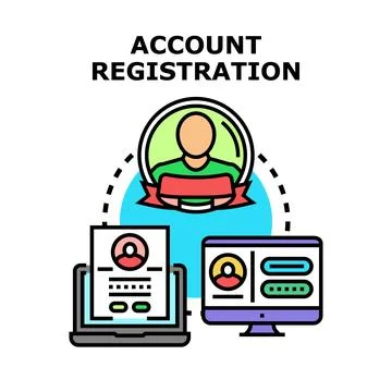 Account registration process forming secure digital identity Stock Illustration