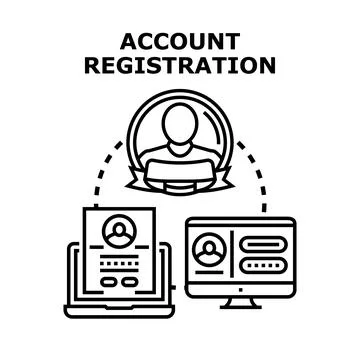 Account registration process forming secure digital identity Stock Illustration