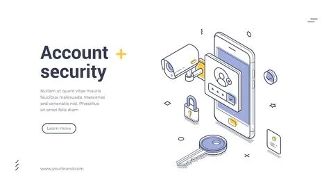 Account security and digital data protection concept with smartphone login au Stock Illustration