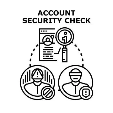 Account security check preventing unauthorized access concept Stock Illustration