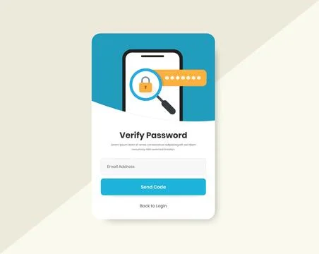 Account security or verify password popup screen interface design 스톡 일러스트