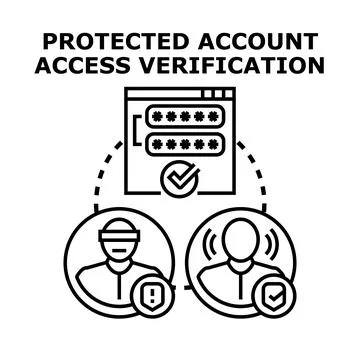 Account security verification checking user access authentication Stock Illustration