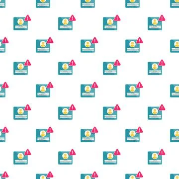 Account security warning login error seamless pattern Illustrazione stock