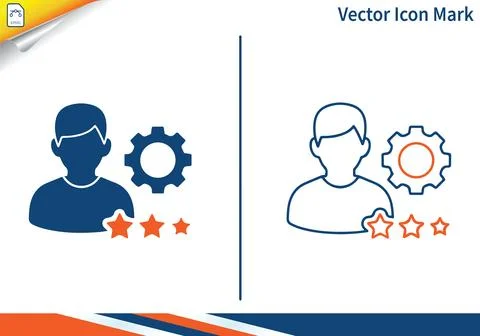 Account setting vector icon mark, modern flat vector design. Illustrazione stock