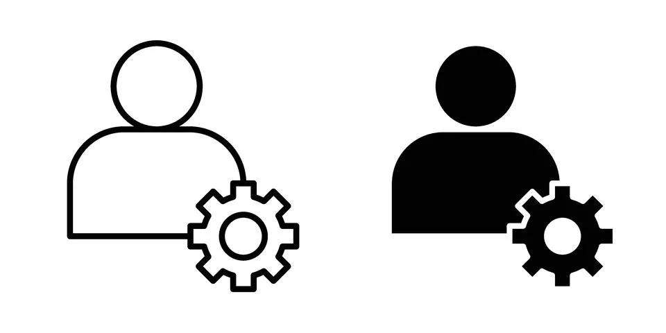 Account settings icon for design projects and web UI Stock Illustration