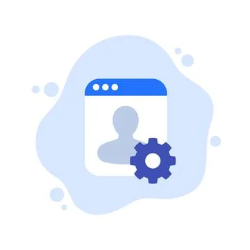 Account settings icon, flat vector Stock Illustration