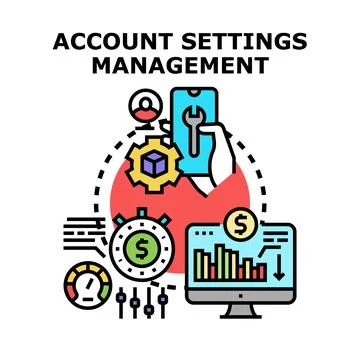Account settings management concept online service 스톡 일러스트