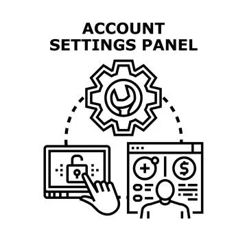 Account settings panel for user profile configuration Illustrazione stock