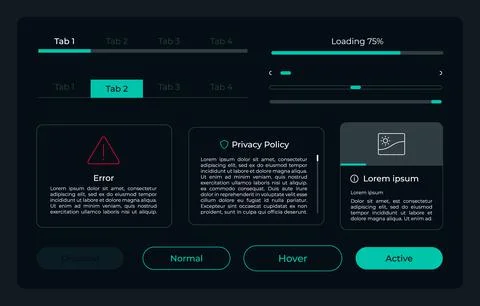 Account settings UI elements kit イラスト素材