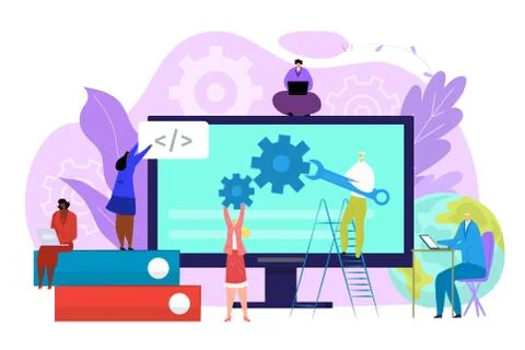 Account settings web service for network user people in internet, vector イラスト素材