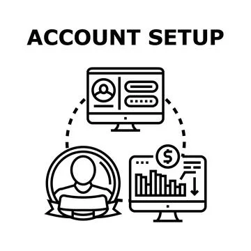 Account setup process for new user registration online Stock Illustration