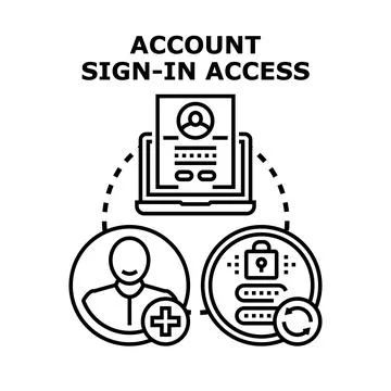 Account sign in access for user authentication process Stock Illustration