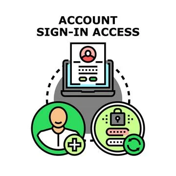 Account sign in access for user authentication process Stock Illustration