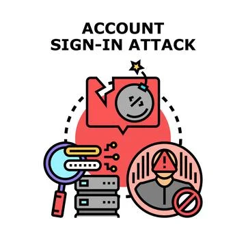 Account sign in attack concept vector illustration Stock Illustration