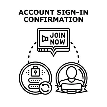 Account sign in confirmation concept for web platforms イラスト素材