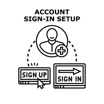 Account sign in setup and user registration process Stock Illustration