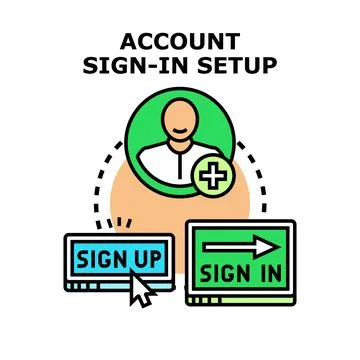 Account sign in setup and user registration process Stock Illustration