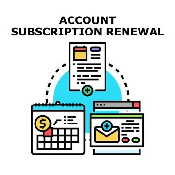 Account subscription renewal process vector illustration Stock Illustration
