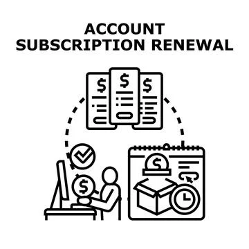 Account subscription renewing process with payment and calendar 스톡 일러스트