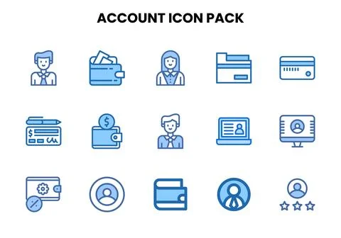 Account Two Colour UI Icons Pack Stock Illustration