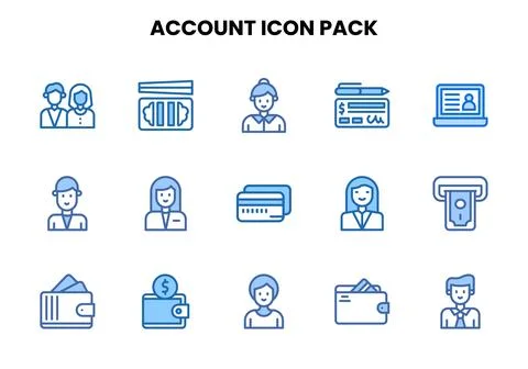 Account Two Colour UI Icons Pack Illustration