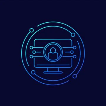 Account, user data icon, linear design Stock Illustration