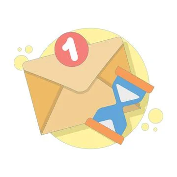 Account verification concept with time limit, verification email expiration. Stock Illustration