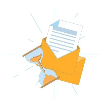 Account verification concept with time limit, verification email expiration. Stock Illustration