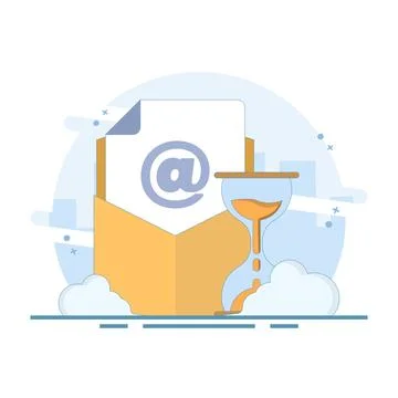 Account verification concept with time limit, verification email expiration. Stock Illustration
