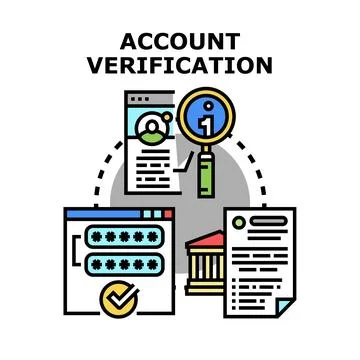 Account verification process ensuring digital identity and security Illustrazione stock