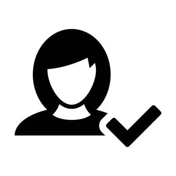 Account Verified Icon - Solid Black Glyph for Admin &amp; Account Verification .. Stockillustratie