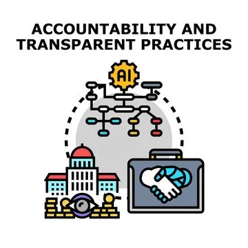 Accountability and transparent practices with artificial intelligence Stock Illustration