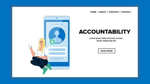 Accountability And Using Application Girl Vector Stock Illustration
