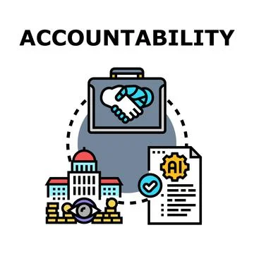 Accountability concept with artificial intelligence governance and ethical .. Illustrazione stock