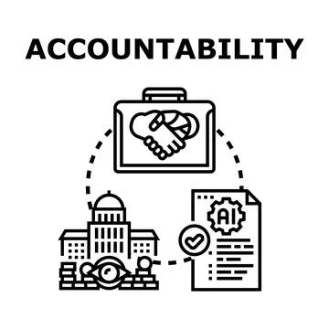 Accountability concept representing responsible ai development and implementa Illustrazione stock
