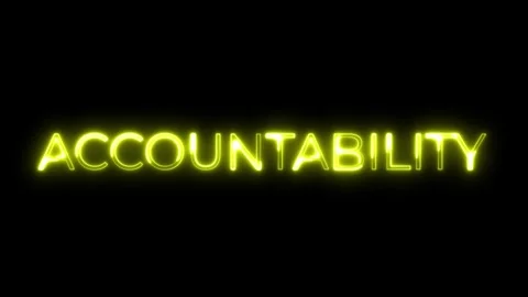 Accountability Neon Text Typography Animation Stock Footage 321658243