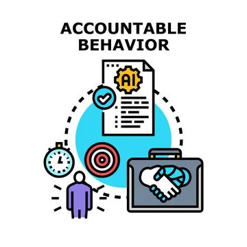 Accountable behavior concept with ai driven responsibility イラスト素材