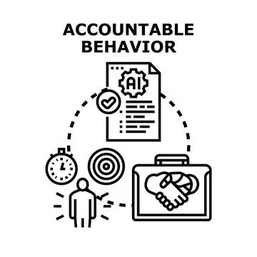 Accountable behavior concept with ai driven responsibility Stock Illustration