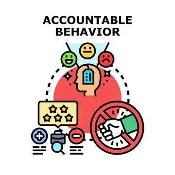 Accountable behavior concept illustrating responsibility and feedback Stock Illustration