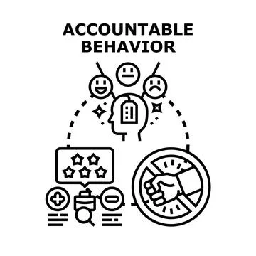 Accountable behavior concept illustrating responsibility and feedback Stock Illustration