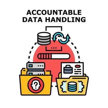 Accountable data handling managing personal information security and privacy Illustrazione stock