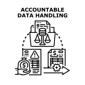 Accountable data handling process with legal compliance Stock Illustration