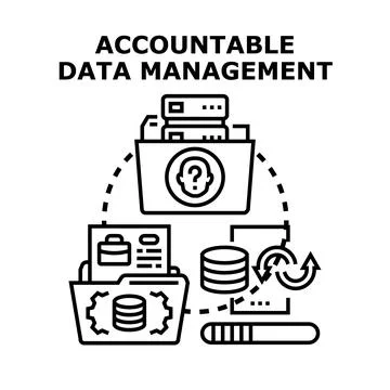 Accountable data management system cycle process 스톡 일러스트