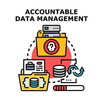 Accountable data management system cycle process 스톡 일러스트