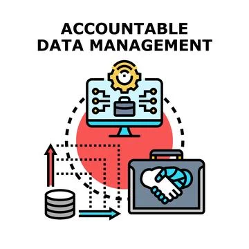 Accountable data management system processing information securely 库存插图