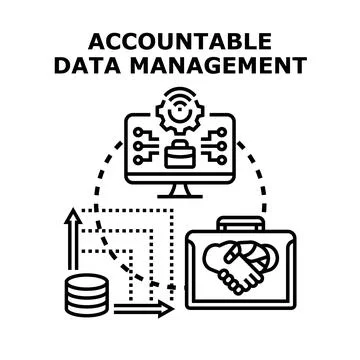 Accountable data management system processing information securely Illustrazione stock
