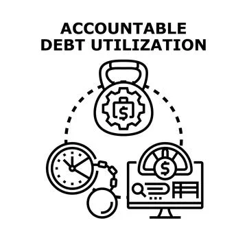 Accountable debt utilization and financial management concept Stock Illustration