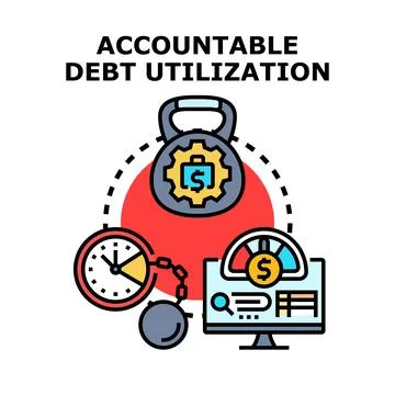 Accountable debt utilization and financial management concept Stock Illustration