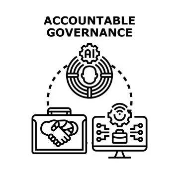 Accountable governance concept of controlling artificial intelligence Stock Illustration